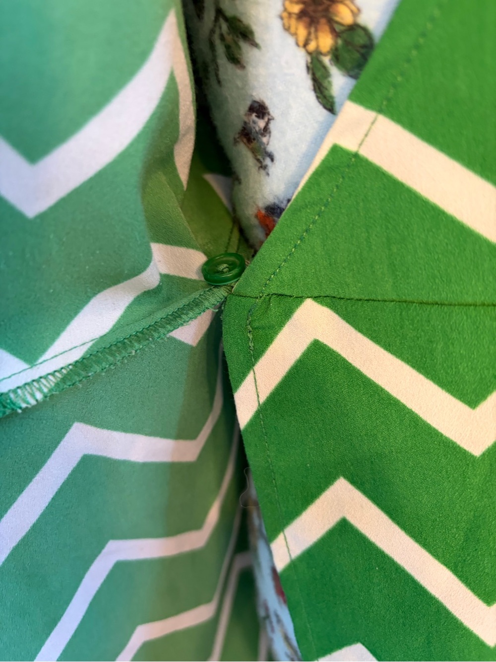 Who What Wear Green and White Chevron Wrap Midi Dress - Picture 3 of 6
